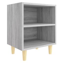 Berkfield Home Bed Cabinets with Solid Wood Legs 2 pcs Grey Sonoma 40x30x50 cm - Size: 40 x 30 x 50 cm - thumbnail 4