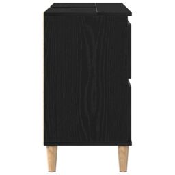 Berkfield Home Sink Cabinet Black Oak 80x33x60 cm Engineered Wood - Size: 80 x 33 x 60 cm - thumbnail 8