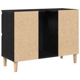 Berkfield Home Sink Cabinet Black Oak 80x33x60 cm Engineered Wood - Size: 80 x 33 x 60 cm - thumbnail 6