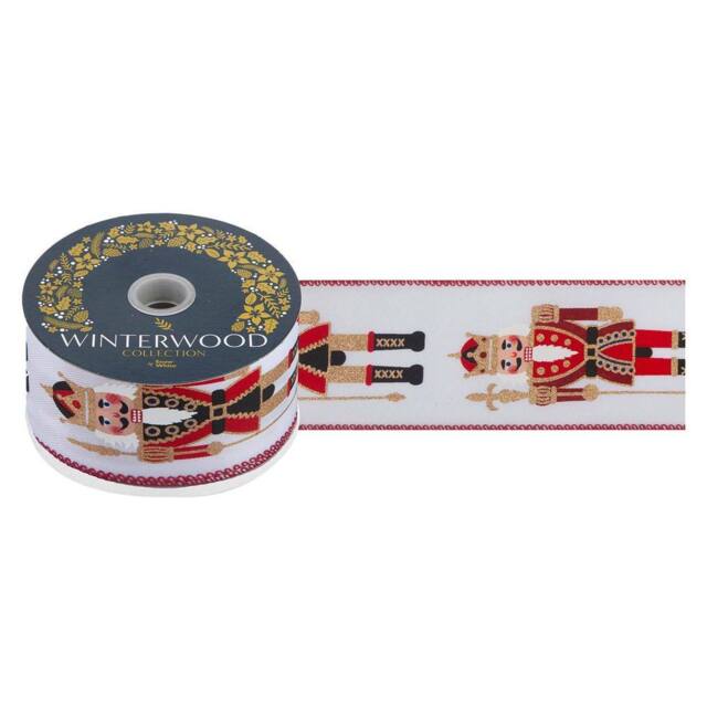 VFM e-Store Christmas Ribbon Garland 7cm x 10cm White X 1 - Size: 7 cm x 10 cm - image 1