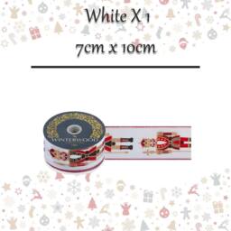 VFM e-Store Christmas Ribbon Garland 7cm x 10cm White X 1 - Size: 7 cm x 10 cm - thumbnail 2
