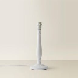 ValueLights Victoria Traditional Wooden Stem Table Lamp Base in White - thumbnail 3