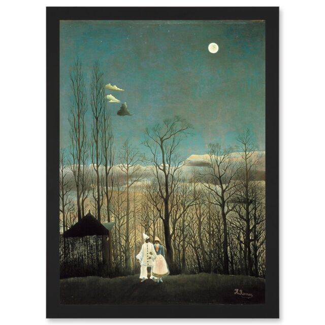 Artery8 Painting Henri Rousseau A Carnival Evening Artwork Framed Wall Art Print A4 in Black - image 1