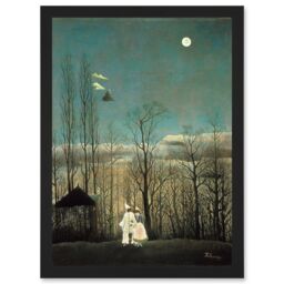 Artery8 Painting Henri Rousseau A Carnival Evening Artwork Framed Wall Art Print A4 in Black - thumbnail 1
