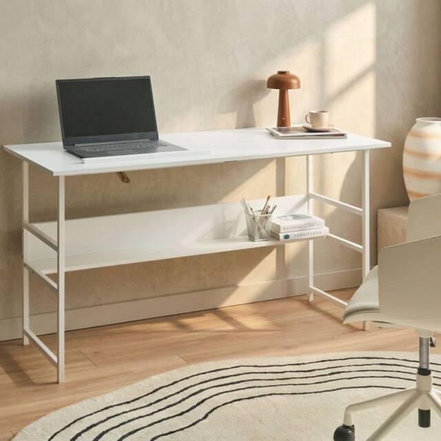 Wyld and Coco Home Desk White 140 x 50 cm with Adjustable Tilting Top - image 1