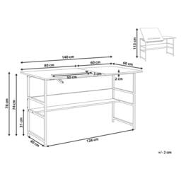 Wyld and Coco Home Desk White 140 x 50 cm with Adjustable Tilting Top - thumbnail 3