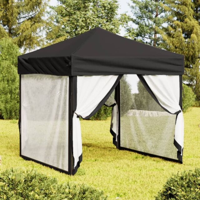 Berkfield Home Folding Party Tent with Sidewalls Black 2x2 m - image 1