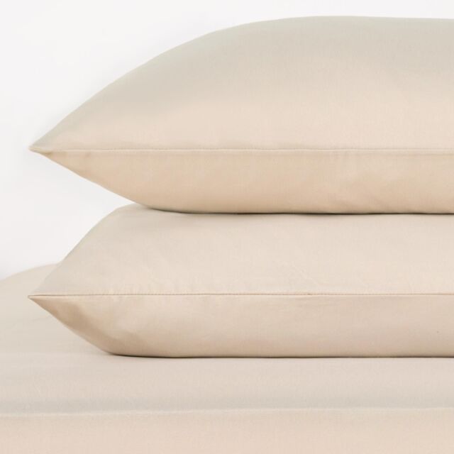 OHS 2 Pack Soft Microfibre Wrinkle Resistant Housewife Pillowcases in Natural - Size: Standard Pillow Case - image 1