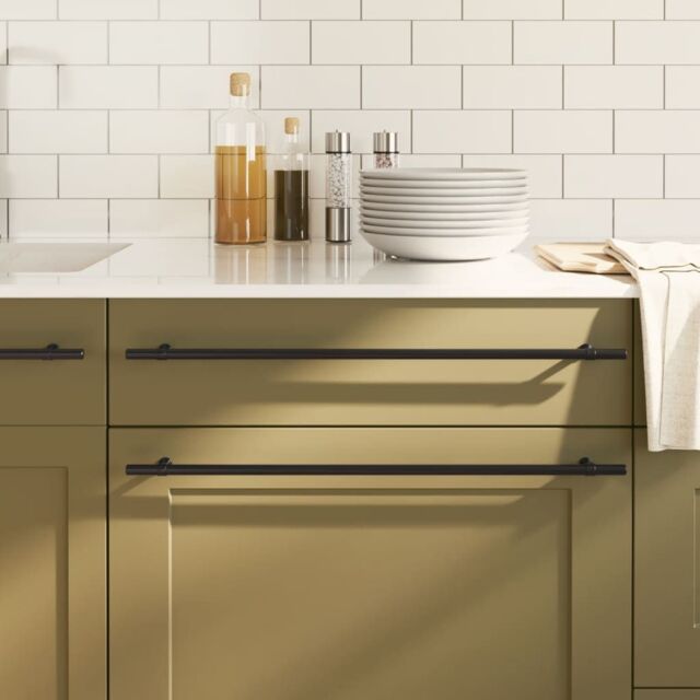 Berkfield Home Cabinet Handles 10 pcs Black 480 mm Stainless Steel - image 1