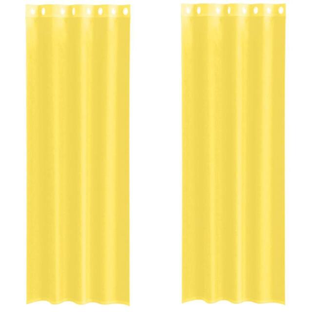 Berkfield Home Voile Curtains with Grommets 2 pcs Yellow - image 1