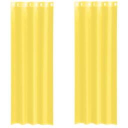 Berkfield Home Voile Curtains with Grommets 2 pcs Yellow - thumbnail 1