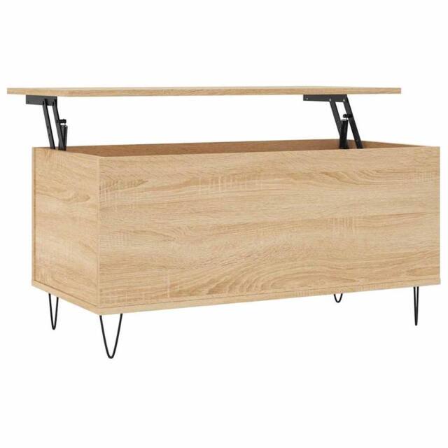 Berkfield Home Coffee Table Sonoma Oak 90x44.5x45 cm Engineered Wood in Light Tan - image 1