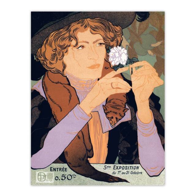 "Artery8 Salon des Cent Vintage Advert Vintage Wall Art Print de Feure - Size: W18"" x H24""" - image 1