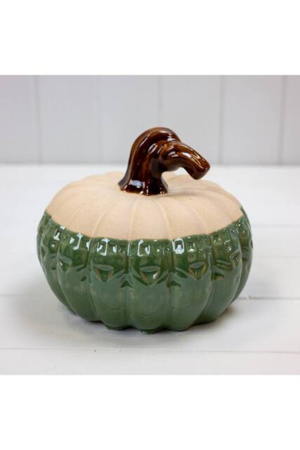 KDMD Green Rustic Ceramic Pumpkin - 14mm in Dark Green - image 1