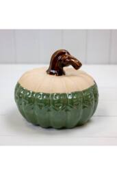 KDMD Green Rustic Ceramic Pumpkin - 14mm in Dark Green - thumbnail 1