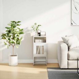 Berkfield Home Bedside Cabinet White 36x39x78 cm Cold-rolled Steel - Size: 36 x 39 x 78 cm - thumbnail 4