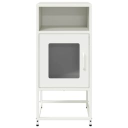 Berkfield Home Bedside Cabinet White 36x39x78 cm Cold-rolled Steel - Size: 36 x 39 x 78 cm - thumbnail 6