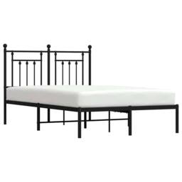 Berkfield Home Metal Bed Frame with Headboard Black 135x190 cm Double - thumbnail 5