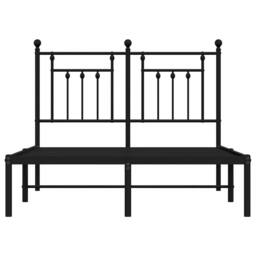 Berkfield Home Metal Bed Frame with Headboard Black 135x190 cm Double - thumbnail 6