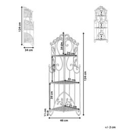 Wyld and Coco 3-Tier Iron Shelving Unit White - Retro Free-Standing Bathroom Storage - thumbnail 4