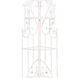 Wyld and Coco 3-Tier Iron Shelving Unit White - Retro Free-Standing Bathroom Storage - thumbnail 2