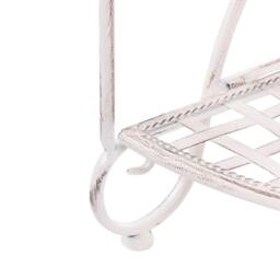 Wyld and Coco 3-Tier Iron Shelving Unit White - Retro Free-Standing Bathroom Storage - thumbnail 7