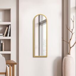 "MirrorOutlet Gold Metal Framed Arched Wall Mirror 47"" X 16"" (120CM X 40CM) - Size: 1 Pack" - thumbnail 5