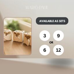 Marco Paul Set of 3 Wooden Heart Tea Light Holder Candle Holder Home Décor in White - thumbnail 4