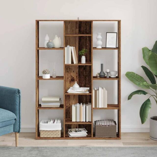 Berkfield Home Room Divider/Book Cabinet Old Wood 100x24x140 cm Engineered Wood in Brown - Size: 100 x 24 x 140 cm - image 1