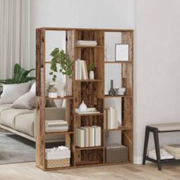 Berkfield Home Room Divider/Book Cabinet Old Wood 100x24x140 cm Engineered Wood in Brown - Size: 100 x 24 x 140 cm - thumbnail 2