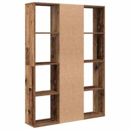 Berkfield Home Room Divider/Book Cabinet Old Wood 100x24x140 cm Engineered Wood in Brown - Size: 100 x 24 x 140 cm - thumbnail 7