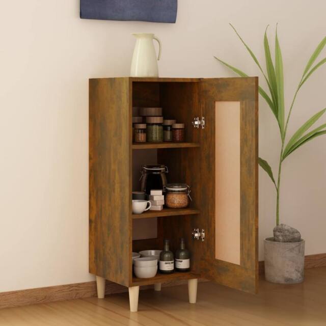Berkfield Home Sideboard Smoked Oak 34.5x34x90 cm Engineered Wood in Brown - image 1