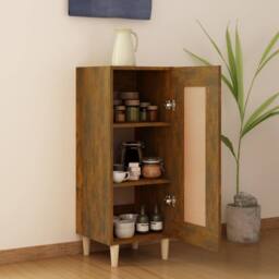 Berkfield Home Sideboard Smoked Oak 34.5x34x90 cm Engineered Wood in Brown - thumbnail 1