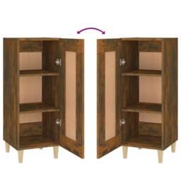 Berkfield Home Sideboard Smoked Oak 34.5x34x90 cm Engineered Wood in Brown - thumbnail 8
