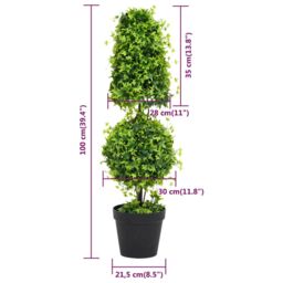 Berkfield Home Artificial Boxwood Plant with Pot Green 100 cm - thumbnail 5