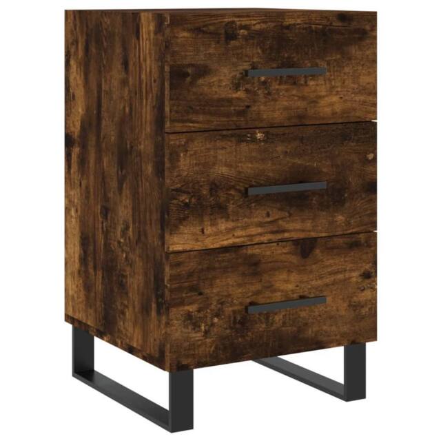 Berkfield Home Bedside Cabinet Smoked Oak 40x40x66 cm Engineered Wood in Brown - Size: 40 x 40 x 66 cm - image 1