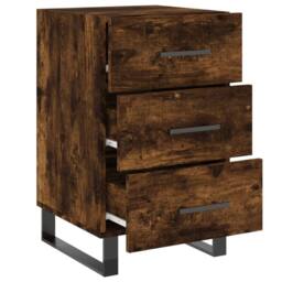 Berkfield Home Bedside Cabinet Smoked Oak 40x40x66 cm Engineered Wood in Brown - Size: 40 x 40 x 66 cm - thumbnail 7
