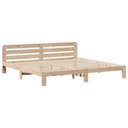 Berkfield Home Bed Frame without Mattress 180x200 cm Super King Solid Wood Pine in Light Brown - thumbnail 3