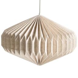 Wyld and Coco Beige Pendant Lamp with Fabric Shade - Modern Living Room Light - thumbnail 2
