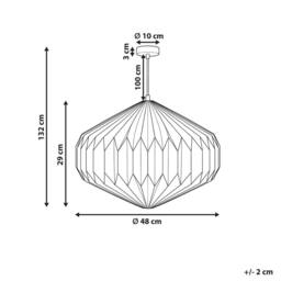 Wyld and Coco Beige Pendant Lamp with Fabric Shade - Modern Living Room Light - thumbnail 3