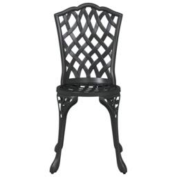 Berkfield Home 3 Piece Garden Bistro Set - Black Cast Aluminium - thumbnail 7
