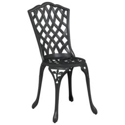 Berkfield Home 3 Piece Garden Bistro Set - Black Cast Aluminium - thumbnail 4