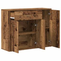 Berkfield Home Sideboard Old Wood 88x30x70 cm Engineered Wood in Brown - Size: 88 x 30 x 70 cm - thumbnail 5