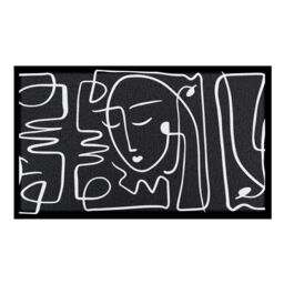 Artsy Mats Face Lines Abstract Indoor & Outdoor Doormat in Black - Size: 40 cm x 70 cm - thumbnail 2