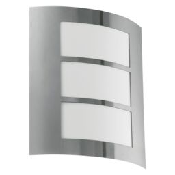 Loops IP44 Outdoor Wall Light Stainless Steel Modern 1 x 60W E27 Bulb Porch Lamp in Metallics - thumbnail 1