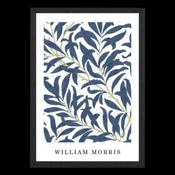 ARTZE William Morris Navy & Green Willow Art Print / Black Frame / SIZE: A3 - Size: A4 - thumbnail 2