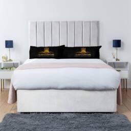 UK Bed Furniture Ashford Divan Bed with 2 Drawers Foot End & 26 Inch headboard in White - Size: Super King - thumbnail 2