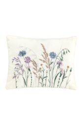Catherine Lansfield 'Grasmere Floral' Embroidered Cushion in Lilac - Size: 30 cm x 40 cm - thumbnail 3
