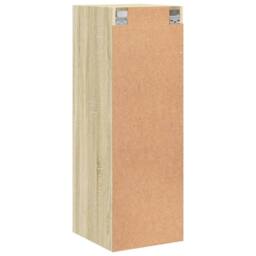 Berkfield Home Wall Cabinet with Glass Doors Sonoma Oak 35x37x100 cm in Light Tan - Size: 35 x 37 x 100 cm - thumbnail 8