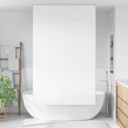 Berkfield Home Shower Roller Blind 140x240 cm Fabric Width 136 cm in White - thumbnail 2